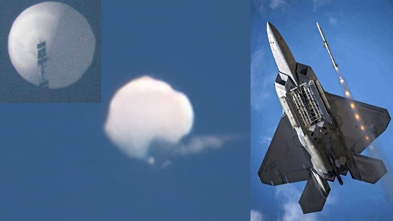 Chinese Spy Balloon Shot Down By F 22 Raptor Over North
