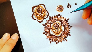 How to: Beautiful Rose Henna Mandala || Using Rose, spiral, humps, vines & dots / Learn Step by Step
