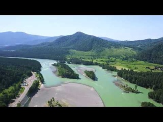 Горная река с высоты птичьего полета | Katun river, mountain river