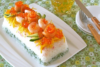 Sushi Cake for Hinamatsuri  ( ) - OCHIKERON - CREATE EAT HAPPY