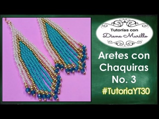 Aretes con Chaquiras No. 3, Punto Ladrillo #TutoriaYt30