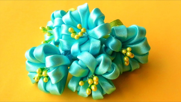 Мастер класс: Цветочки КАНЗАШИ без Клея и Иголки , Kanzashi Pretty