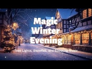 Magic Winter Evening Tree Lights, Snowfall, and Soothing Music