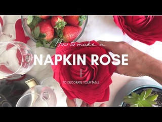 How to fold paper napkins into a rose