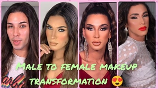 Male to female makeup transformation| Drag queen transformation  #crossdresser #drag #boytogirl