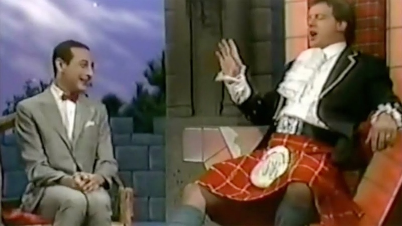 Roddy Piper and Pee Wee Herman in the Most 1980s Moment