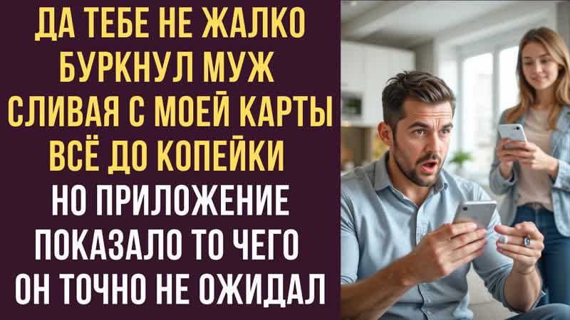 Да тебе не жалко буркнул муж сливая с моей карты всё до