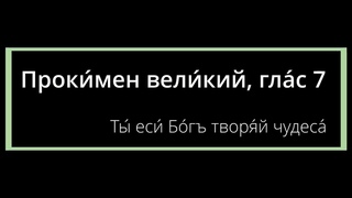 Прокимен великий, глас 7 (Ты́ еси́ Бо́гъ творя́й чудеса́)