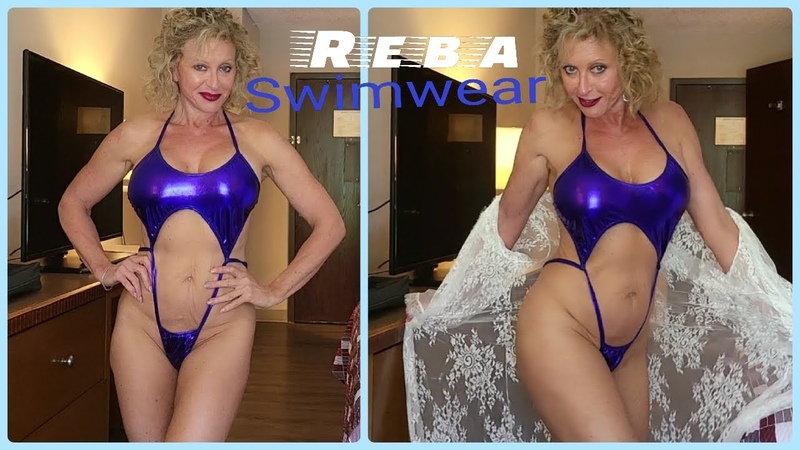 Eye Catching Purple Passion Metallic Micro Bikini, Reba Fitness, Fit Nice Over 50,