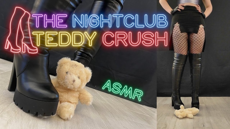 The Nightclub Teddy Crush ASMR Black Knee High Boots with Tank