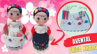 Frida khalo Costureira Amigurumi,passo a passo 《8°Parte》Avental.#amigurumi #arte #kedmaaragao