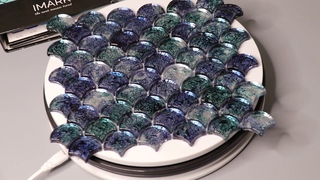Fish Scale Iridescent Glass Mosaic Backsplash Tile