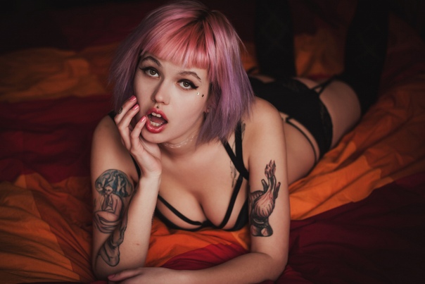Girl schoolgirl piercing tattoo