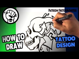 How to Draw Graffiti Skull - Draw Tattoo Art - Drawing Step by Step for Beginners - Skull Art