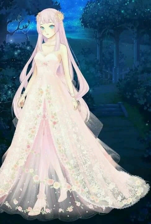 Anime girl in ball gown