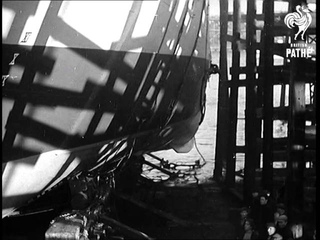 Launch Of HMS Falconet At Blyth (1938)
