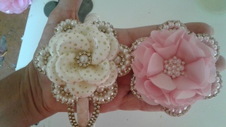 Flor de strass e pérola 🔝