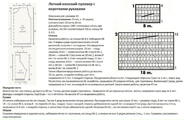 Джемпер чайка спицами описание схема вязания Джемпер чайка спицами описание схема вязания