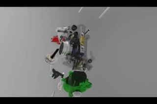 carburateur tmr clat couleur, animation sous keyshot.