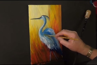 Heron, Easy, Fun, acrylic painting for beginners,
