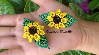 COMO HACER UN BROCHE PARA EL CABELLO CON GIRASOL DE CHAQUIRAS ESTILO HUICHOL (Sunflower Hairclip)🌻🌻🌻