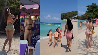 Ko Lan Koh Larn Coral island Pattaya Thailand  Tien beach walking tour February 2024, best beach