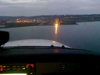 Landing in Thessaloniki at sunset